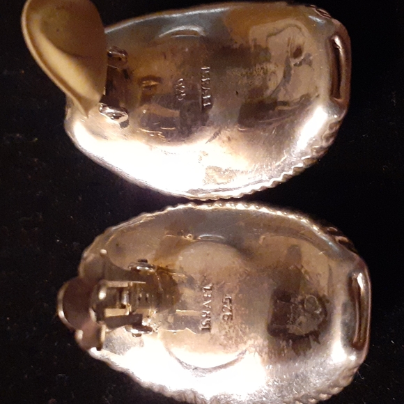 STERLING SILVER 925 ISRAEL CLIPON EARRINGS VINTAGE - Picture 3 of 3